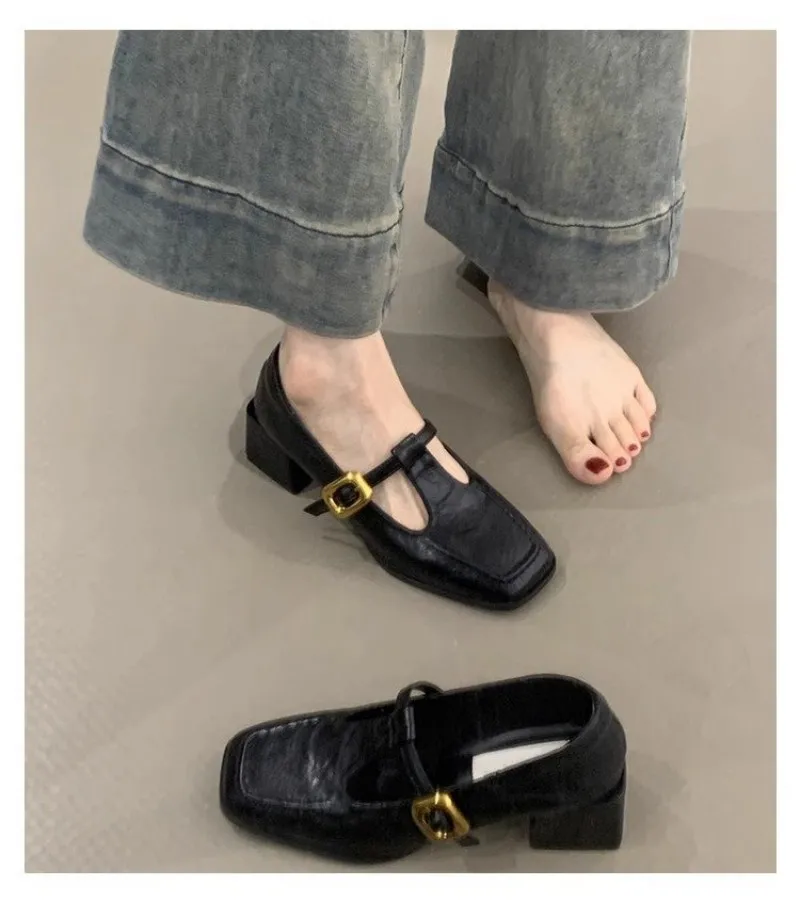 Women Square Toe T-Strap Mary  - Womens Heels recension och pris