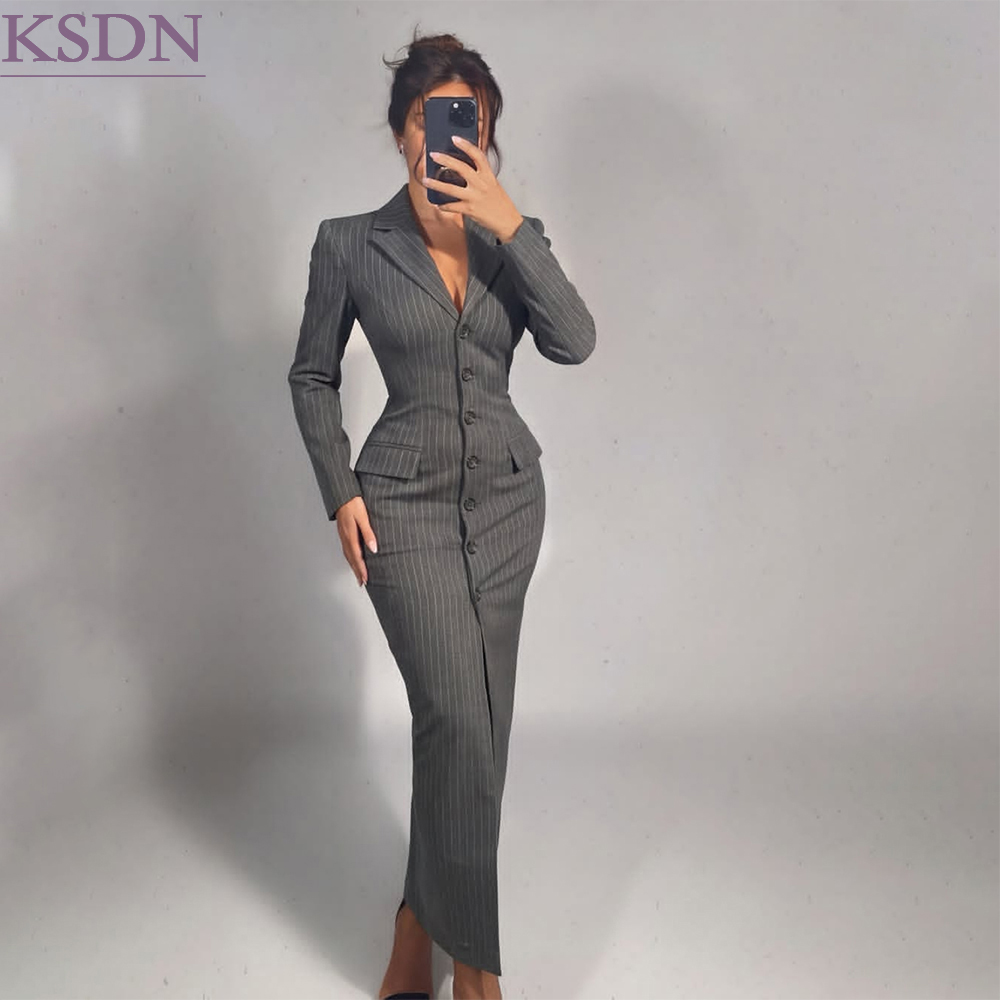Grey Pinstripe Women Blazer Sk - Formal Skirt recension och pris